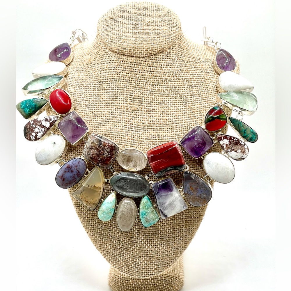 Muti-Gemstone Statement Necklace